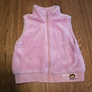 Dora Snow Explorer Y2K Pink Sweater Vest Nick Jr Size 6X Viacom 2005 Zip Up